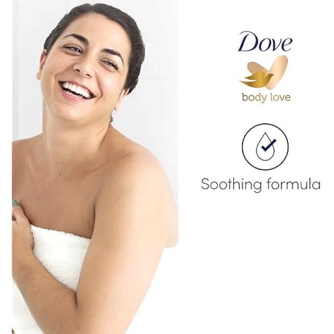 دوف حمام حمام Dove Soothing Caring Bath Suak مع كريم ترطيب 1/4، كريم اللوز والكركديه لحمام فقاعات فاخر 450 مل - Image 3